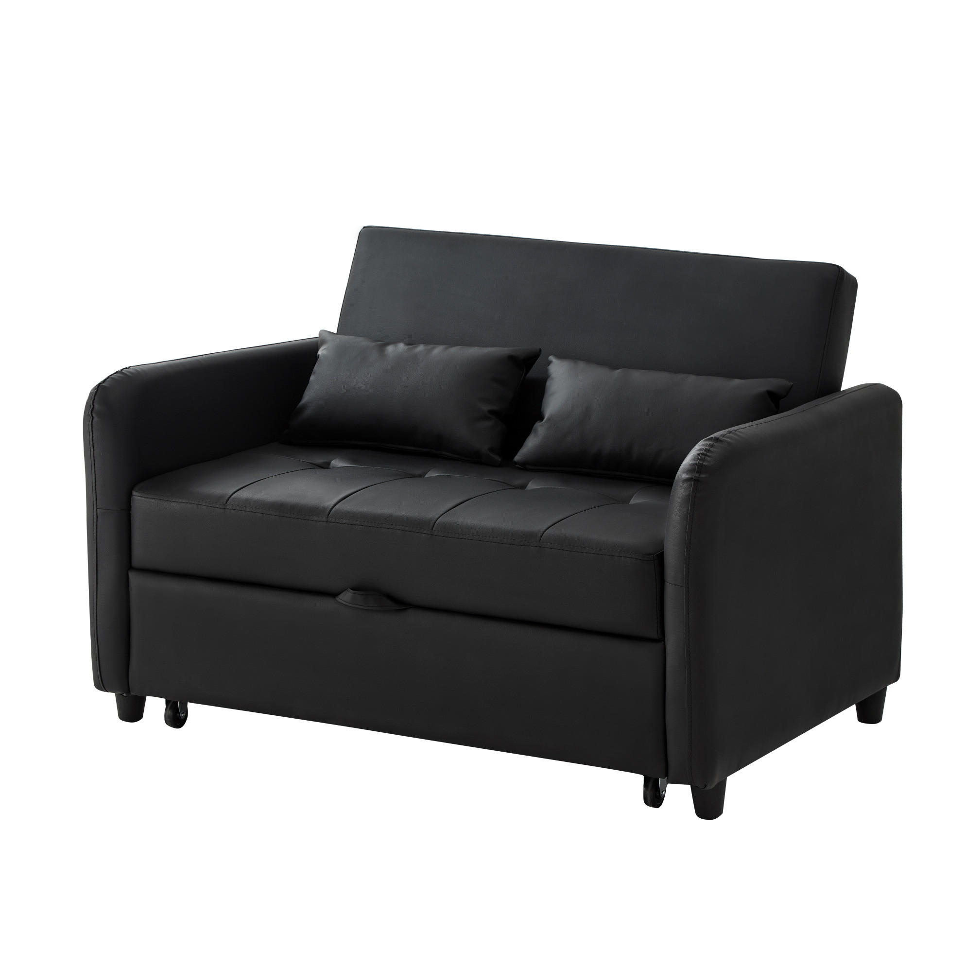 Redom ROZKLÁDACÍ pohovka 156/100 cm s 3stupňově nastavitelnou opěrkou, voděodolným PU a snadným rozkladem, Antická černá
