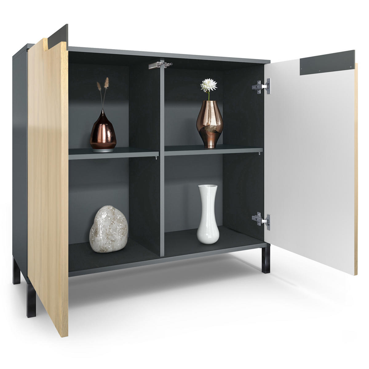 KOMMODE Sylt Eiche Wotan - Eiche Wotan, Holzwerkstoff (92.5/83.5/35cm) - Vladon