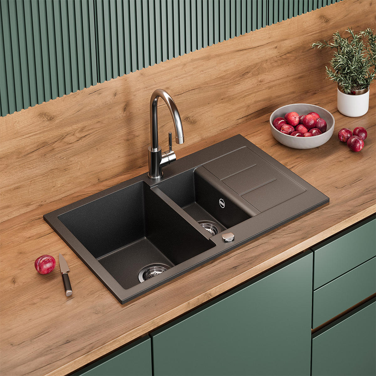 UMYVADLO Seattle Černá - černá, keramika (80/20/50cm) - Bergstroem