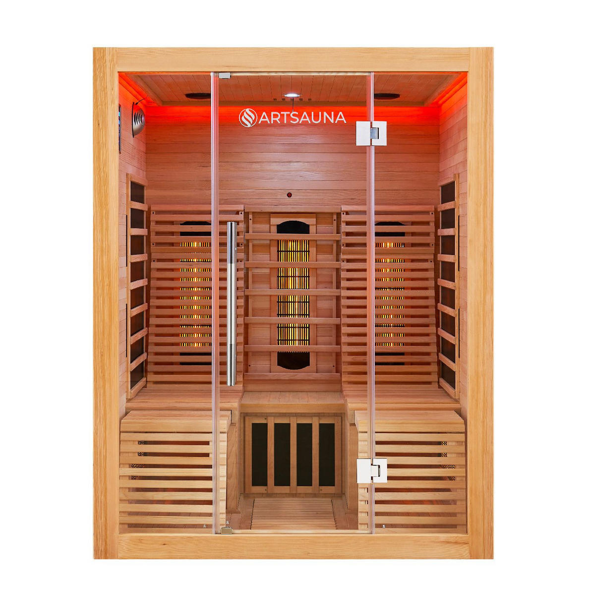 INFRAROTKABINE Helsinki 150 mit Dual-Technologie & Hemlockholz - Naturfarben, Holz (150/190/150cm) - Artsauna