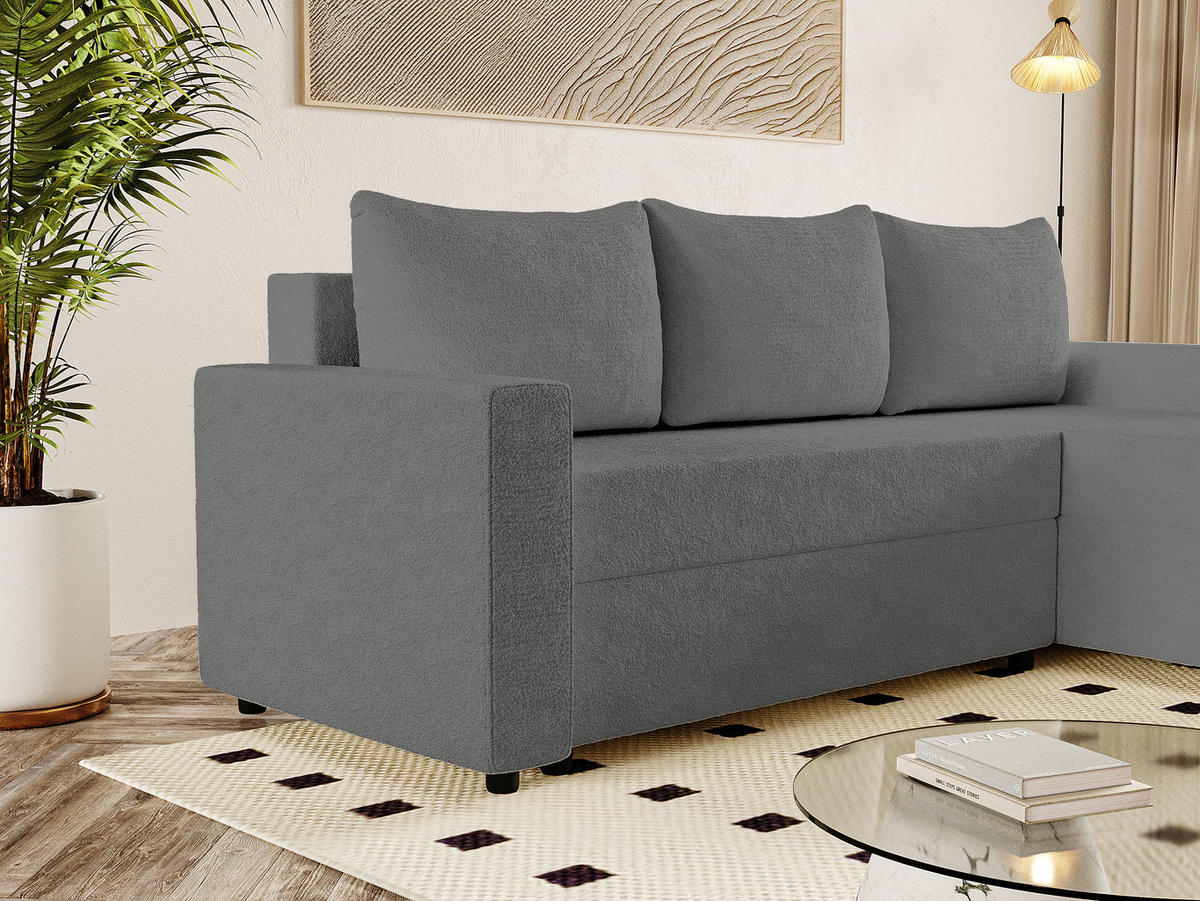 ECKSOFA Goka L mit Schlaffunktion, Graphit - Graphitfarben, Textil (230/146cm) - Fedve
