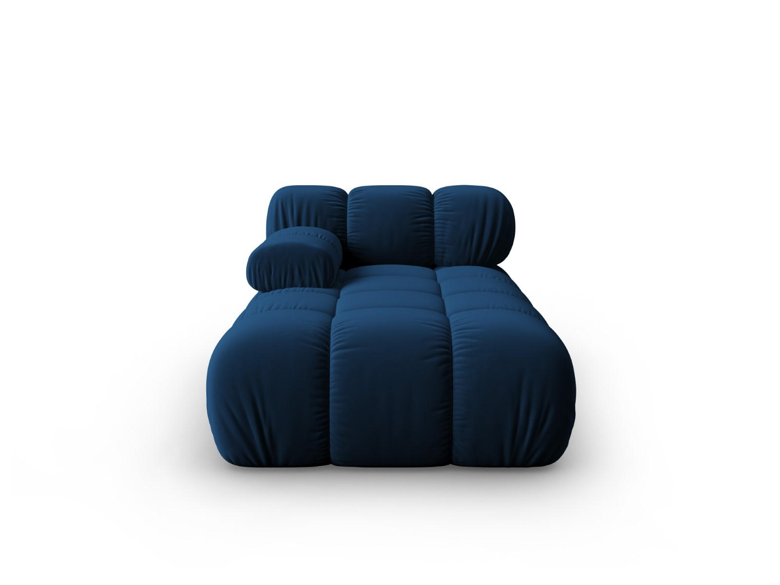 CHAISELONGUE links Bellis aus Samt königsblau - Blau, Textil (97/62/157cm) - Micadoni