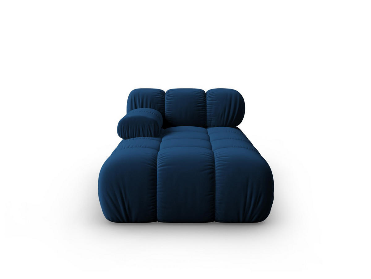 CHAISELONGUE links Bellis aus Samt königsblau - Blau, Textil (97/62/157cm) - Micadoni
