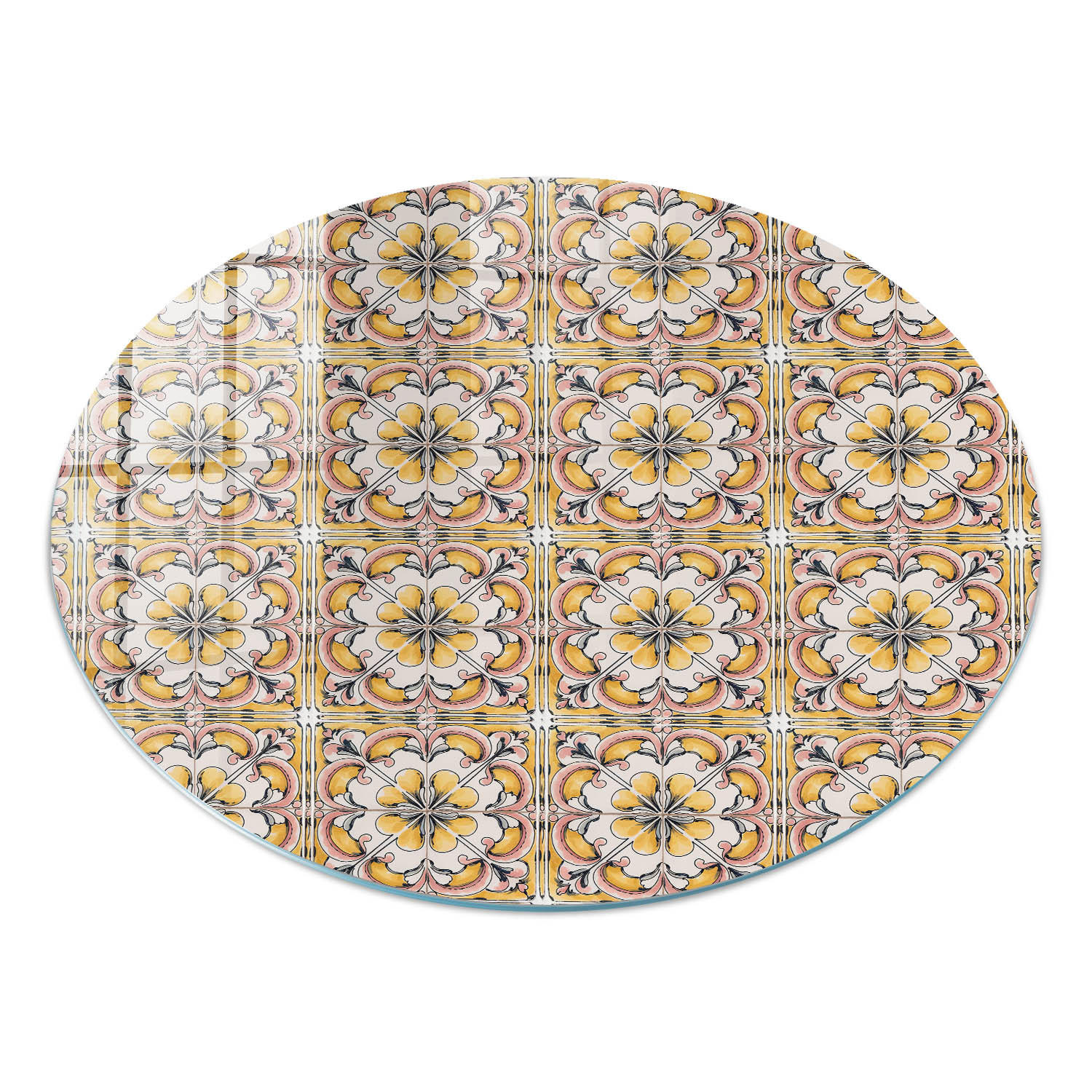 GLASPLATTE fi100 cm – Blumenmuster - Violett, Glas (0.4/100/100cm) - ArtPrintCave