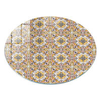 GLASPLATTE fi100 cm – Blumenmuster - Violett, Glas (0.4/100/100cm) - ArtPrintCave