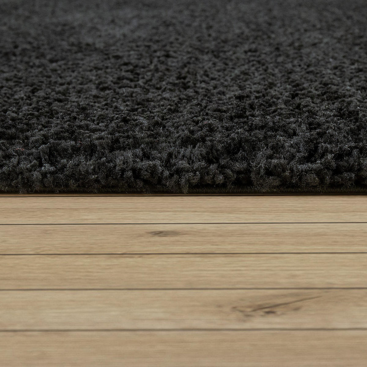HOCHFLORTEPPICH 80/80 cm Sky 250 - Schwarz, Textil (80/80cm) - Paco Home