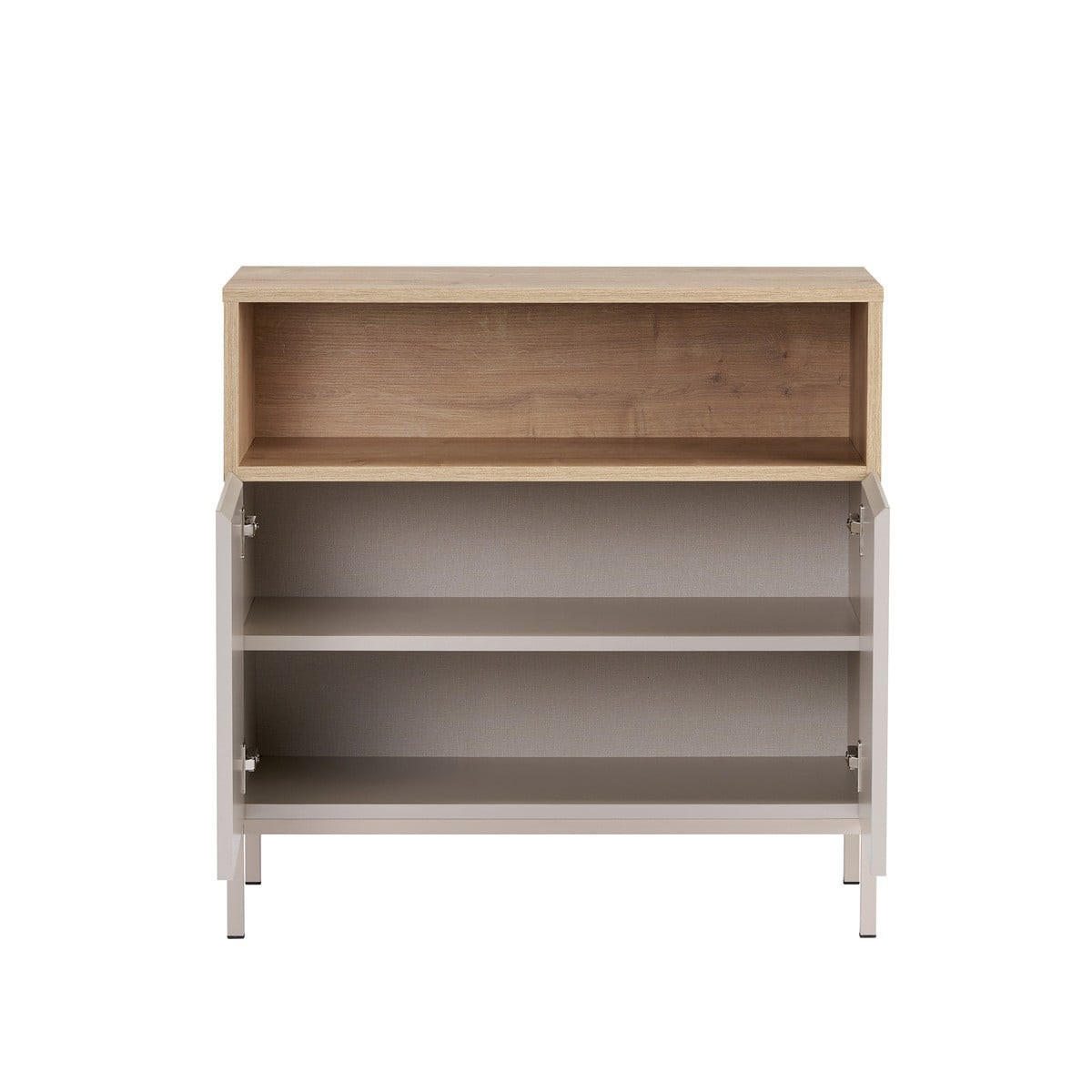 SIDEBOARD 2 Türen Fach Kaschmir- und Holzdekor 40/80/80 cm - Beige, Holzwerkstoff (40/80/44cm) - Calicosy