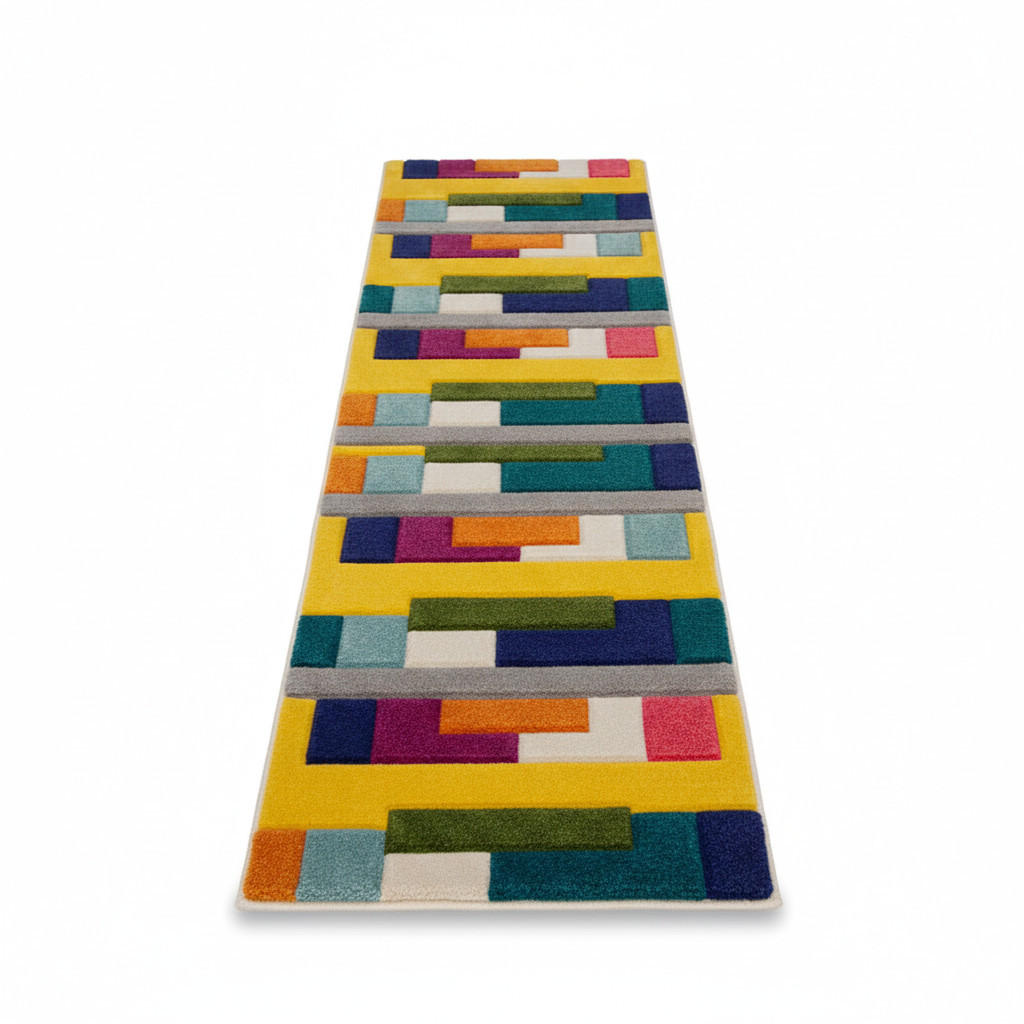 TEPPICH MOSS, geometrisch-abstrakt, Bunt, 66 x 300 cm - Multicolor, Textil (66/300cm) - KADIMA DESIGN