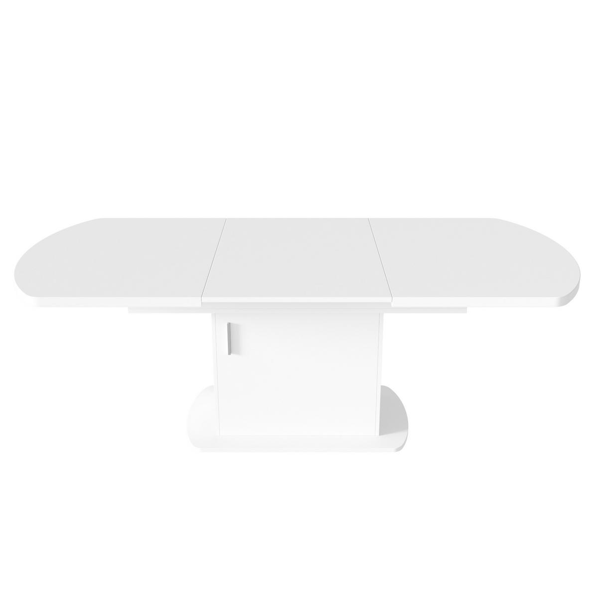 ESSTISCH Multifunktionaler Arbeitstisch mit ausziehbarer Funktion und Stauraum, Schränke unter Tisch, Esszimmer - Weiß, Holzwerkstoff/Metall (200/80/75cm) - EVRYAE