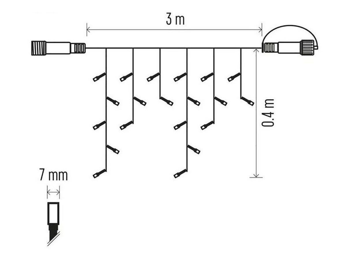 LED-LICHTERKETTE mit Lichtvorhang WARMWEISS - Gelb/Weiß, Kunststoff/Metall (300cm) - LAALU