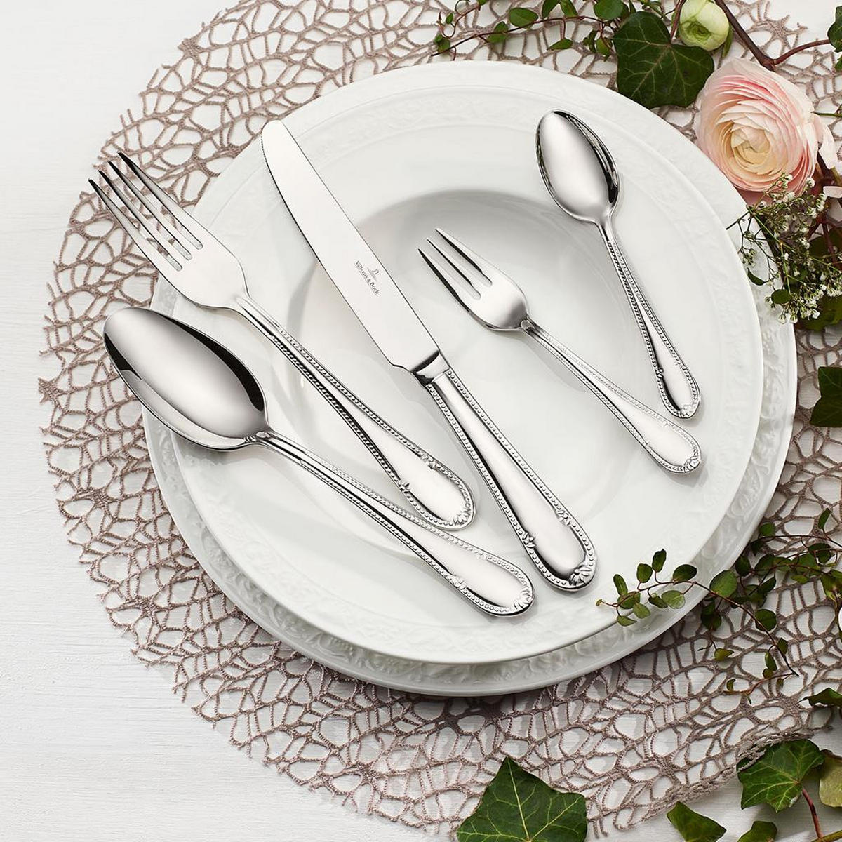 TAFELBESTECK Mademoiselle silber 180er Set - Silberfarben, Metall - Villeroy & Boch