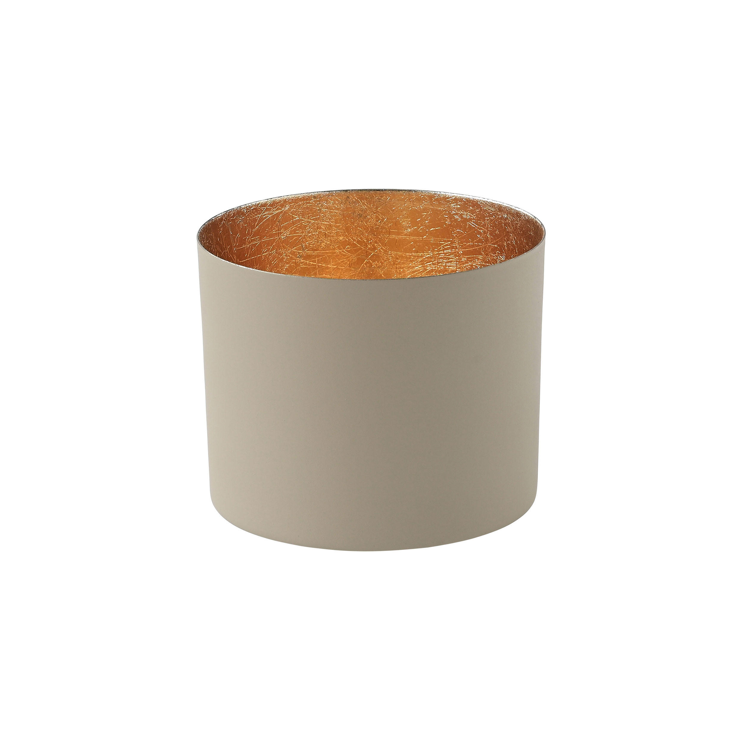 TEELICHTHALTER Chennai L, Eisen, Sandstone, Gold, 10 cm - Beige, Metall (10cm) - Gift Company