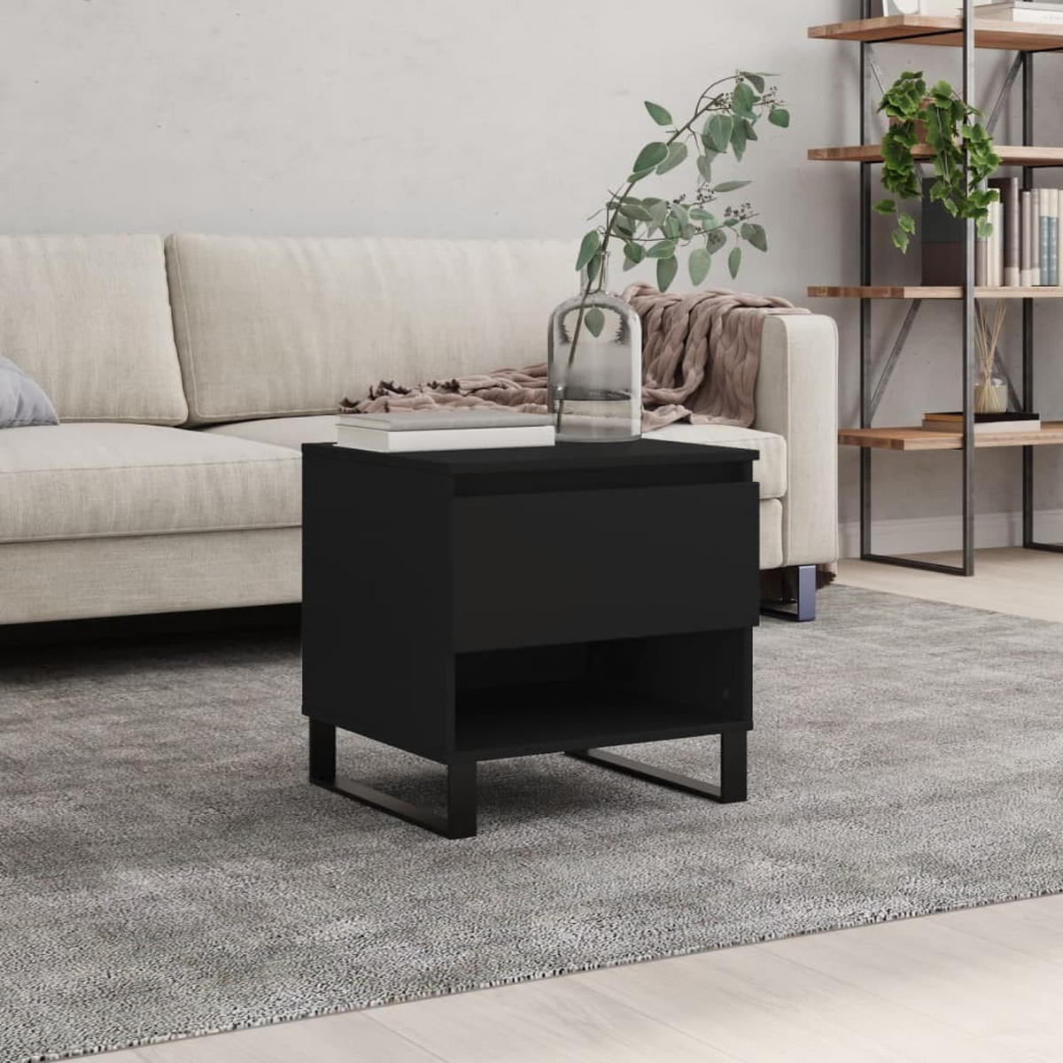 COUCHTISCH Schwarz 50x46x50 cm Holzwerkstoff - Schwarz, Holzwerkstoff (50/46/50cm) - furnicato