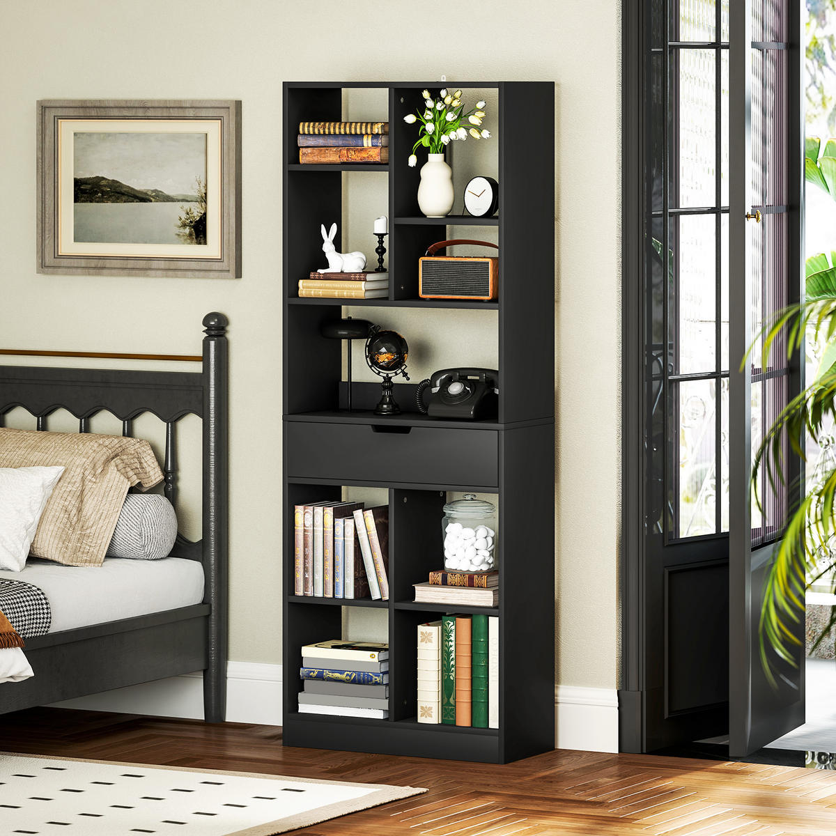 BÜCHERREGAL 60/24/184,5 cm weiß - Brombeere, Kunststoff (60/158/26cm)