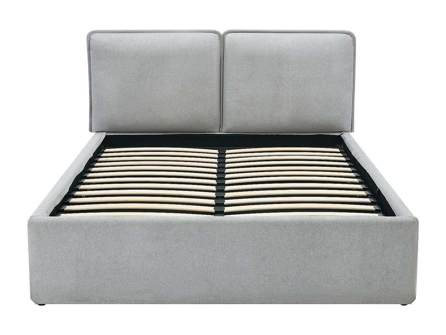 BETT mit Bettkasten - 2 Personen - Stoff - Hellgrau - - Hellgrau, Textil (140/190cm) - Vente-Unique