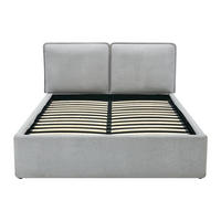 BETT mit Bettkasten - 2 Personen - Stoff - Hellgrau - - Hellgrau, Textil (140/190cm) - Vente-Unique
