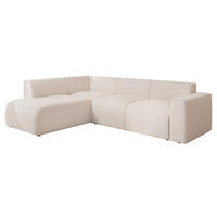 ECKSOFA ZAVO Feiner Mischstoff in Creme - Creme, Holzwerkstoff/Kunststoff (310/218cm) - Idohome