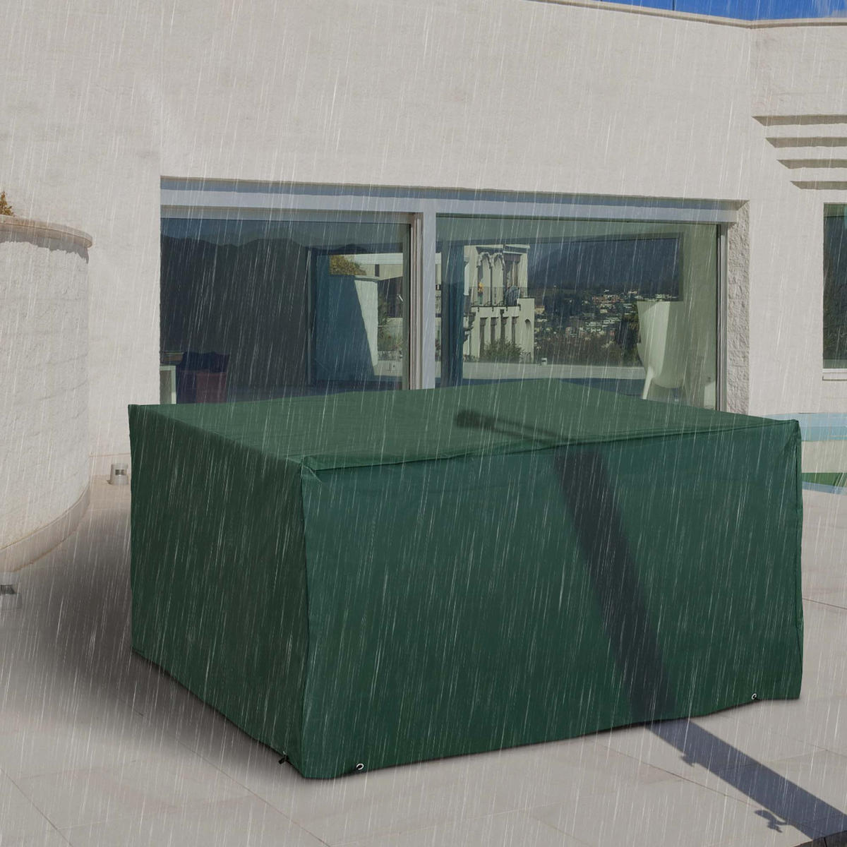 SCHUTZHÜLLE Abdeckung Abdeckhaube für Gartenmöbel 135 x 135 x 75 cm Oxford - Grün, Textil (135/75/135cm) - Outsunny