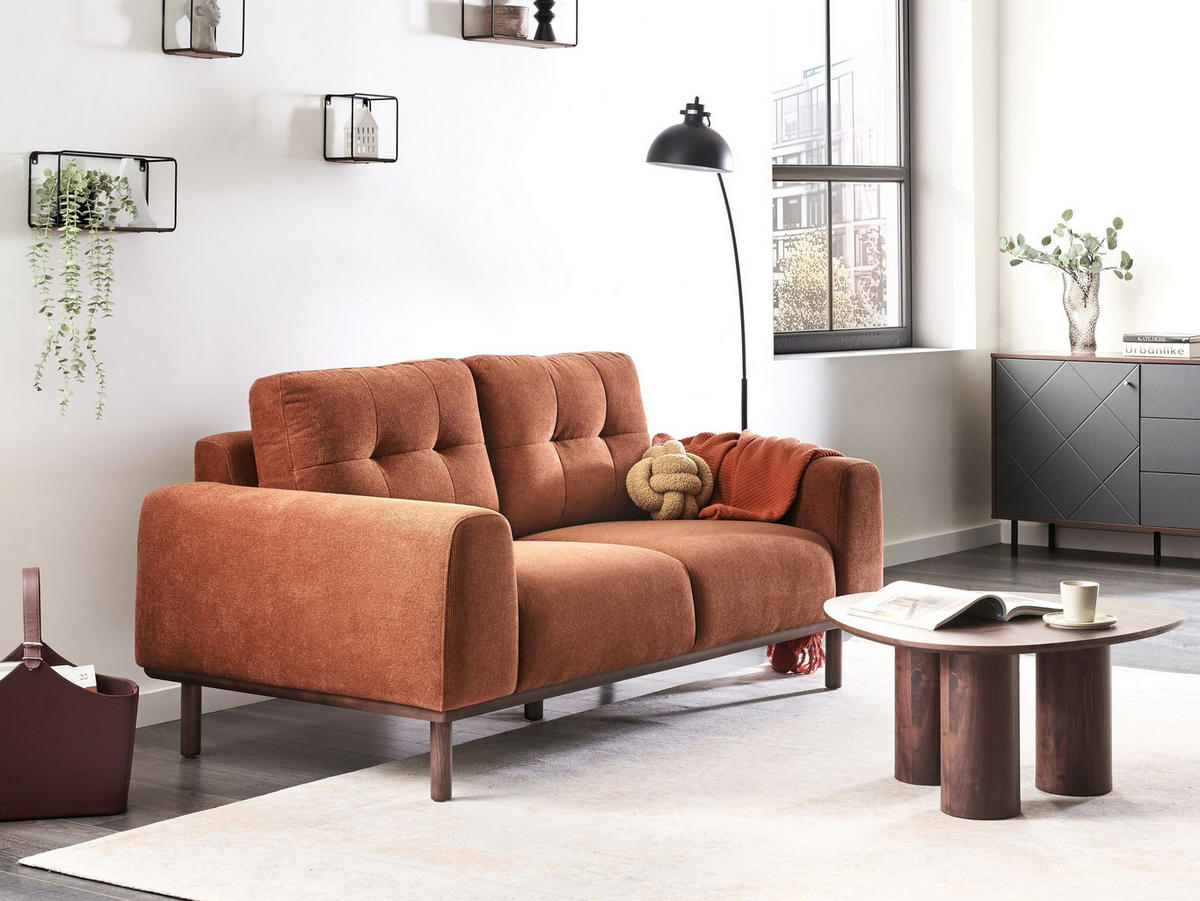 2-SITZER-SOFA Stoff Goldbraun Laurila - Goldfarben, Textil (170/71/92cm) - Beliani