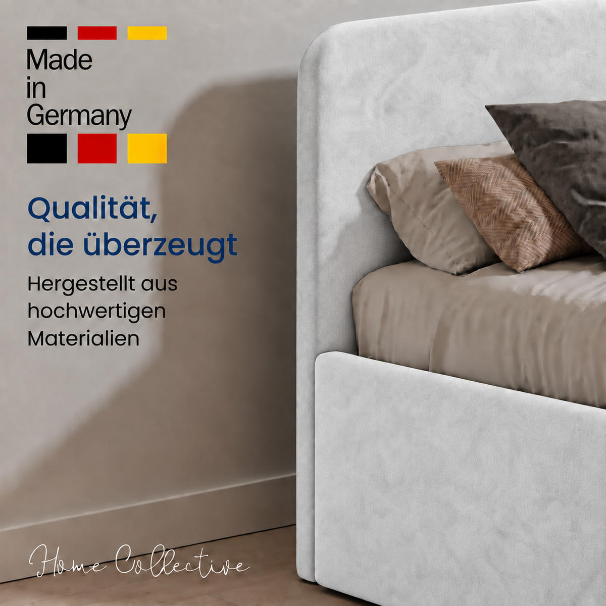 POLSTERBETT 200x200 cm Microvelours in Weiß - Weiß, Textil (200/200cm) - Home Collective