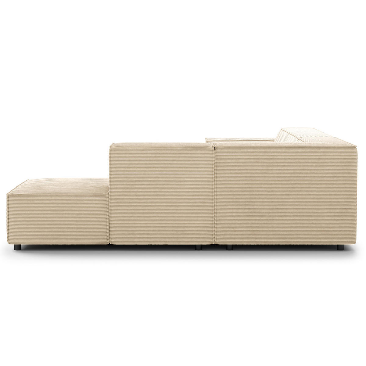 ECKSOFA mit Ottomane - Beige/Schwarz, Kunststoff/Textil (260/234cm) - home24