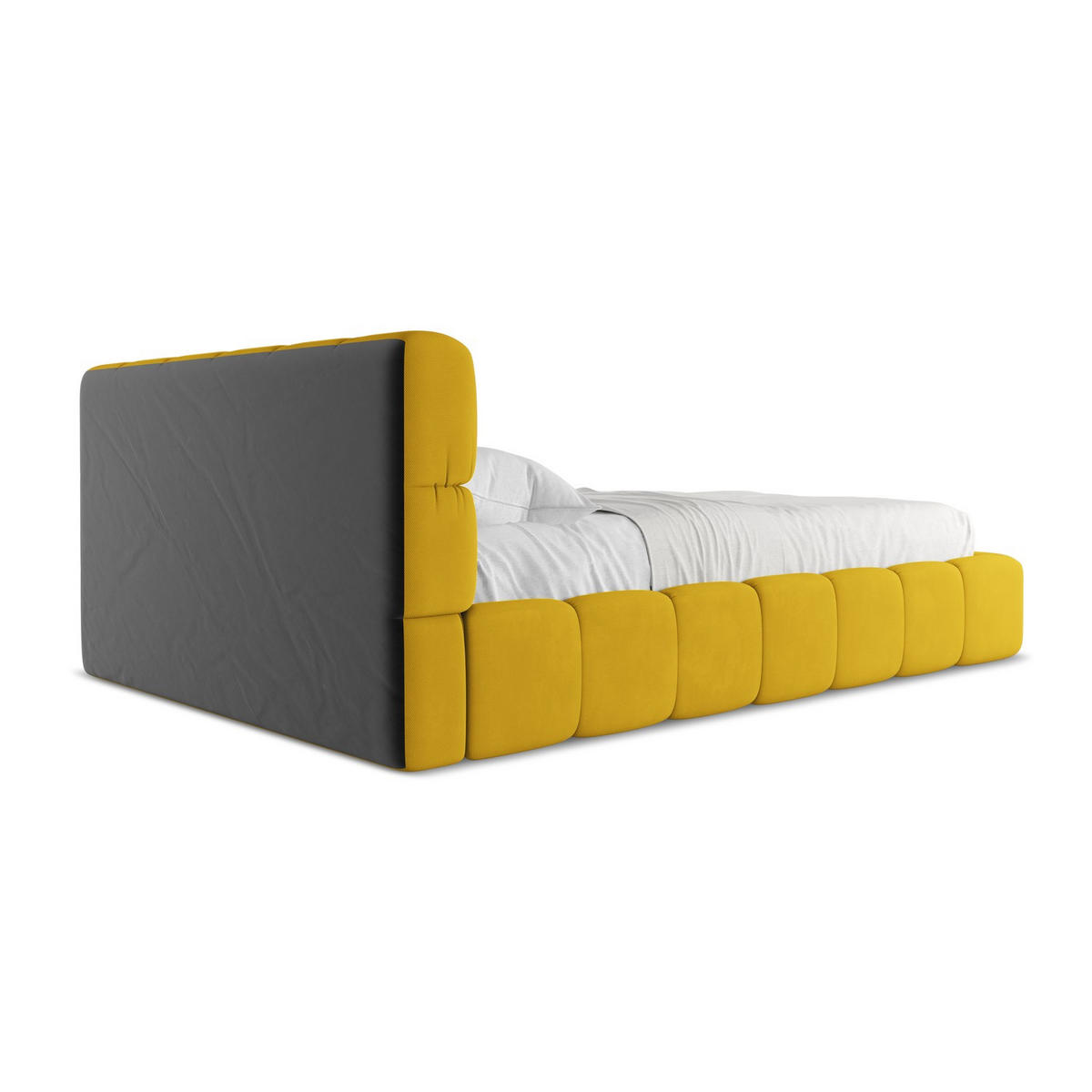 POLSTERBETT mit Bettkasten und Lattenrost 160x228 Gelb - Currygelb/Gelb, Kunststoff/Textil (140/200cm) - Makamii