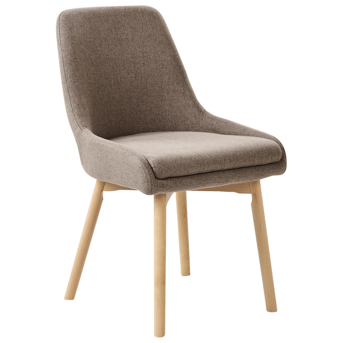 ESSZIMMERSTUHL 2er Set Stoff Braun Melfort - Braun, Holz/Textil (49/82/58cm) - Beliani