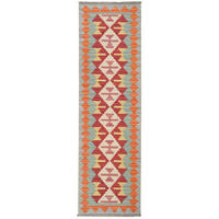 HANDWEBTEPPICH Kelim Gashgai Rot 194/56 cm Schurwolle - Rot, Textil (56/194cm) - Looma