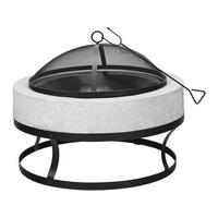 HOLZKOHLENGRILL torro weiss - Schwarz, Metall (70/49/70cm) - Habitat Garten