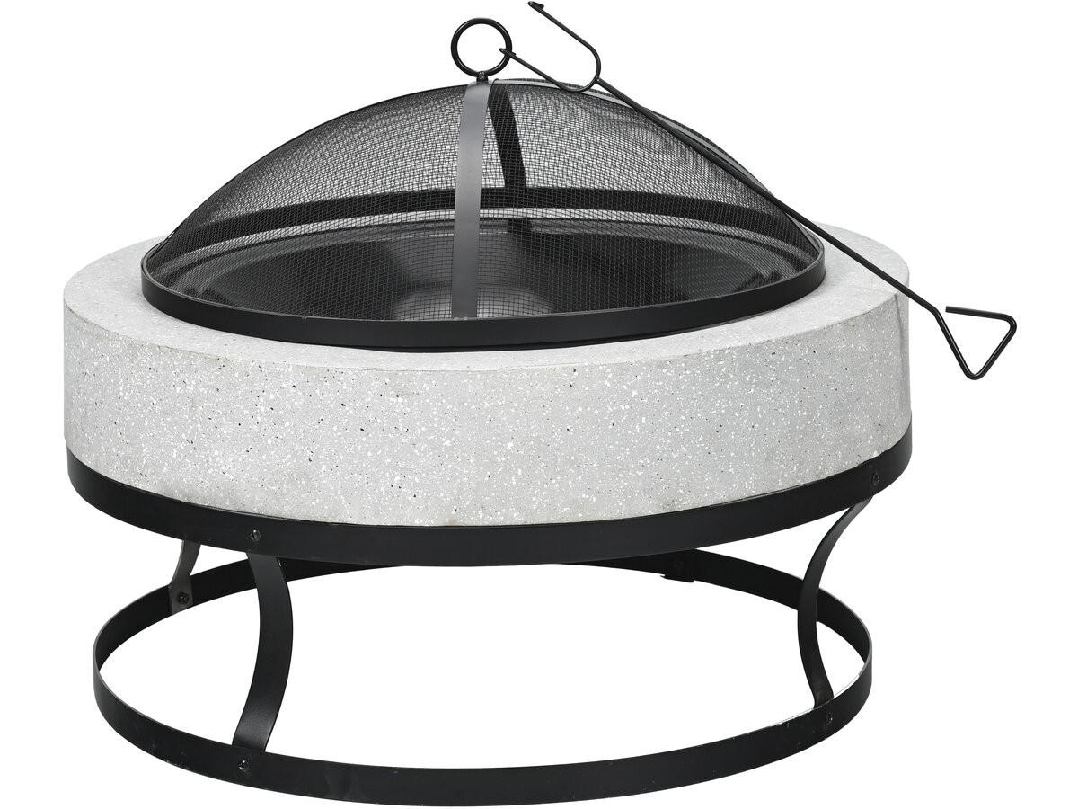 HOLZKOHLENGRILL torro weiss - Schwarz, Metall (70/49/70cm) - Habitat Garten