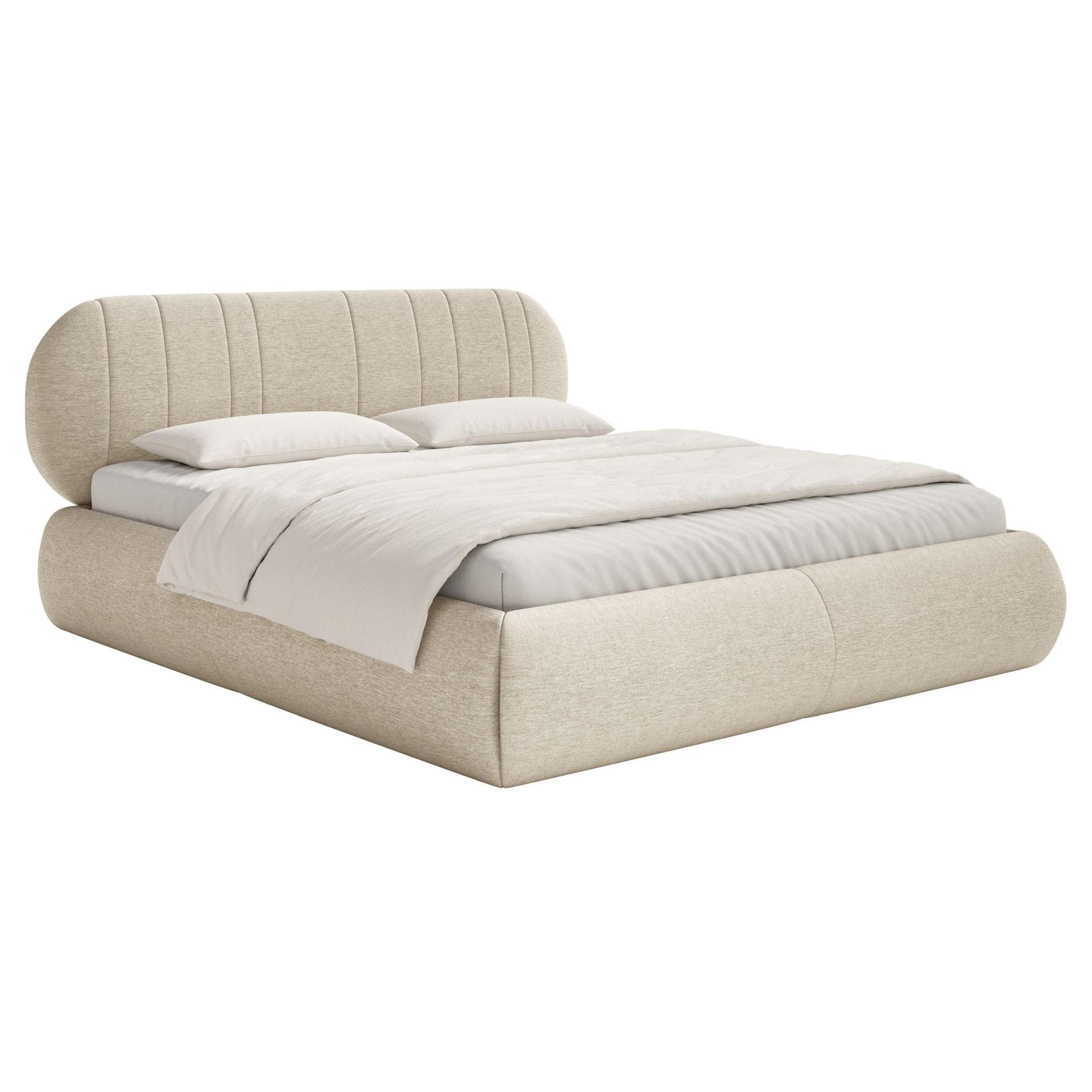 POLSTERBETT Asmelio Beige 140x200 cm - Beige, Holz/Textil (140/200cm) - Selsey