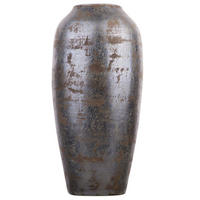 DEKOVASE Terrakotta grau Lorca - Grau, Stein (48cm) - Beliani