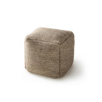 WOLL-POUF handgefertigt Rocco Taupe 45x45x45 cm - Taupe, Textil (45/45/45cm) - benuta Pure