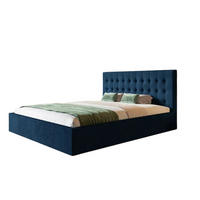 POLSTERBETT SIM 2 mit Kopfteil, 160 x 200 cm mit Bettkasten und Lattenrost aus Holz, Velourstoff, Farbe: Blau - Blau, Holz/Kunststoff (160/200cm) - Sepro Meble