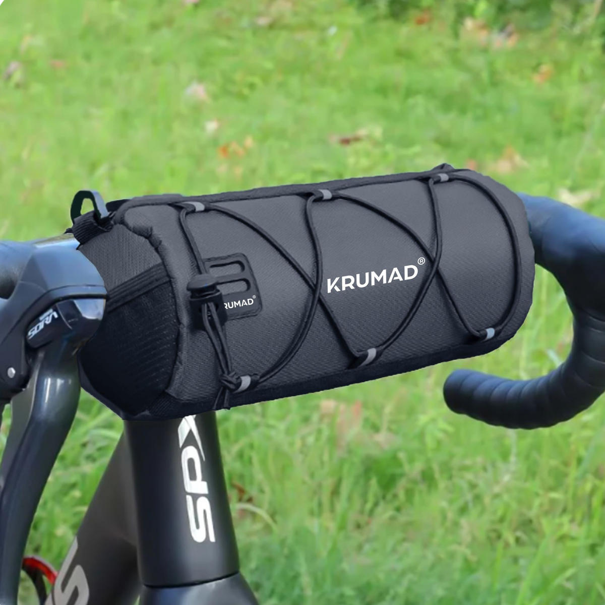FAHRRADRAHMENTASCHE Lenkertasche Fahrrad mit Handyhalterung - Schwarz, Textil (10/11/22cm) - KRUMAD
