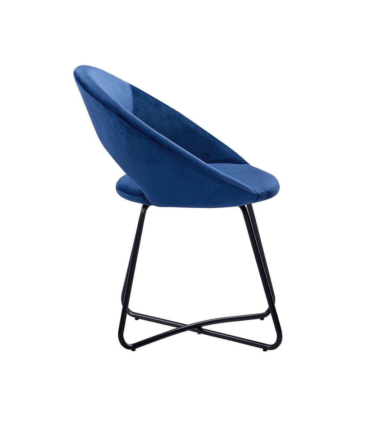 SCHALENSTUHL LENNY - Blau/Schwarz, Textil/Metall (64/77/46cm) - SAM