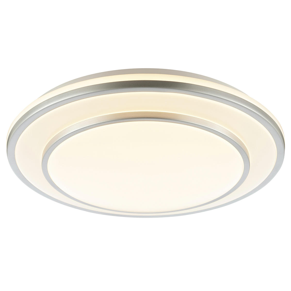 LED DECKENLEUCHTE Luciano Aluminium/Weiß 39/39/7,8 cm - Multicolor, Metall (39/39/7.8cm) - Brilliant