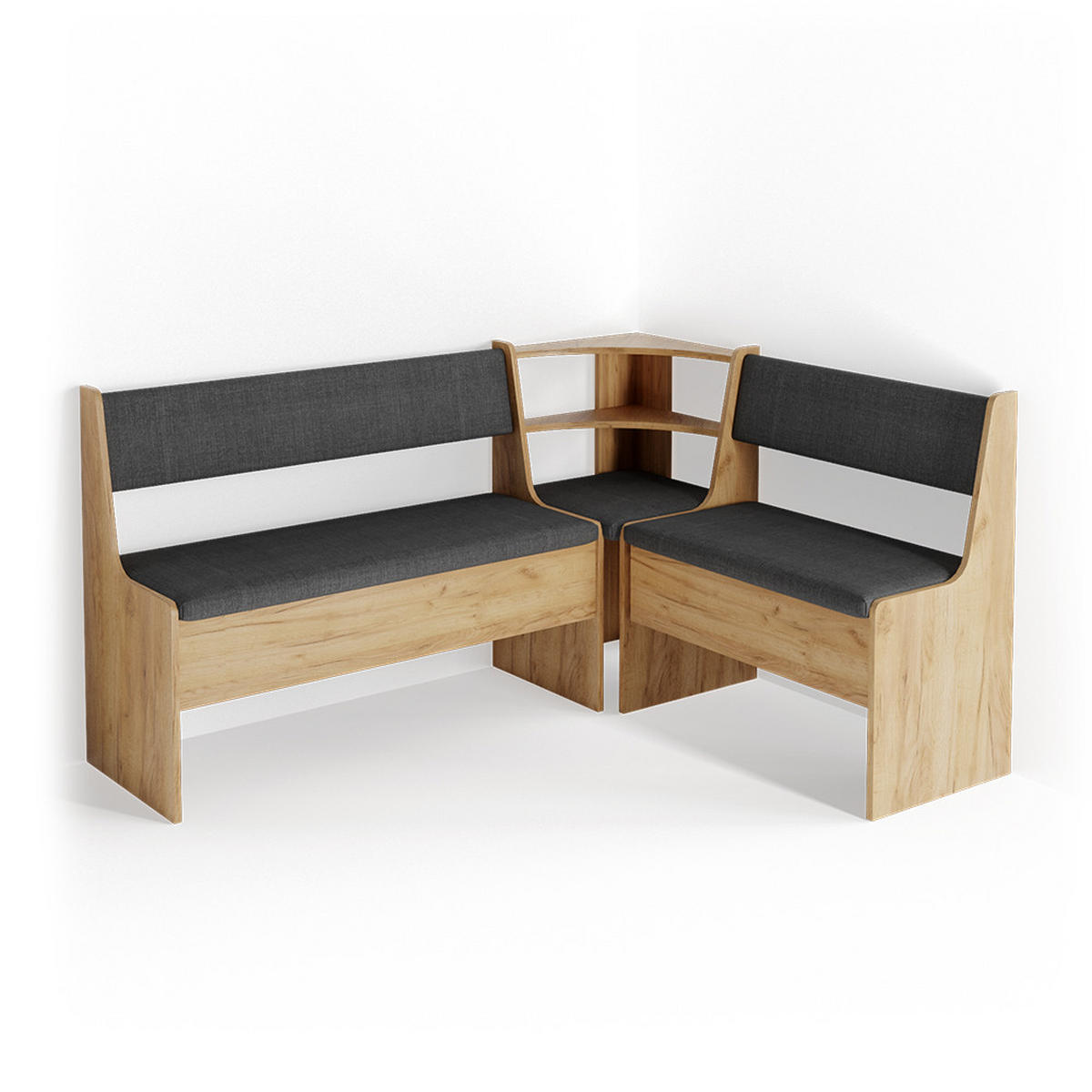 ESSZIMMER-ECKBANK Roman Sandeiche 43.5 x 43.5 cm - Anthrazit/Eiche Wotan, Holzwerkstoff (43.5/78/43.5cm) - Vicco