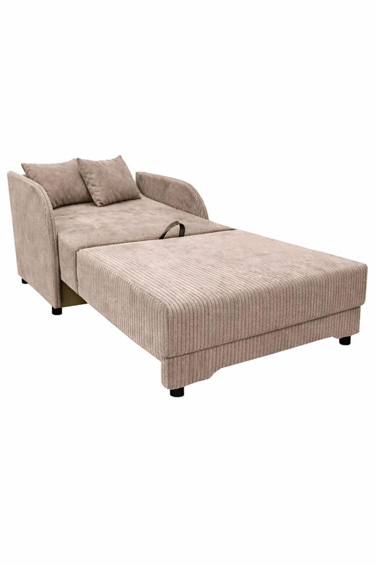 BETTSOFA TIGO Braun Velours-Stoff mit Schlaffunktion - Braun, Textil (105/88/120cm) - MASSENO