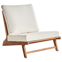 GARTENSESSEL Heller Holzfarbton Micciano - Hellbraun/Weiß, Holz (70/71/91cm) - Beliani