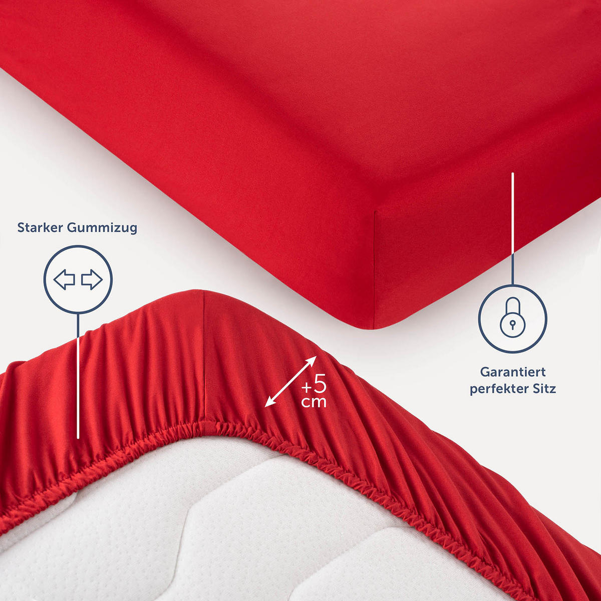 SPANNBETTLAKEN 80/200/30 cm Rot - Rot, Textil (80/200cm) - Blumtal