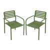 2ER-SET Gartensessel stapelbar aus Metall – Grün – NILY von MYLIA - Grün, Metall - Vente-Unique