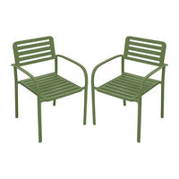 2ER-SET Gartensessel stapelbar aus Metall – Grün – NILY von MYLIA - Grün, Metall - Vente-Unique