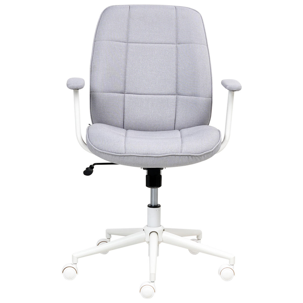 BÜROSTUHL Grau Carlton - Weiß/Grau, Textil (60/87/60cm) - Beliani