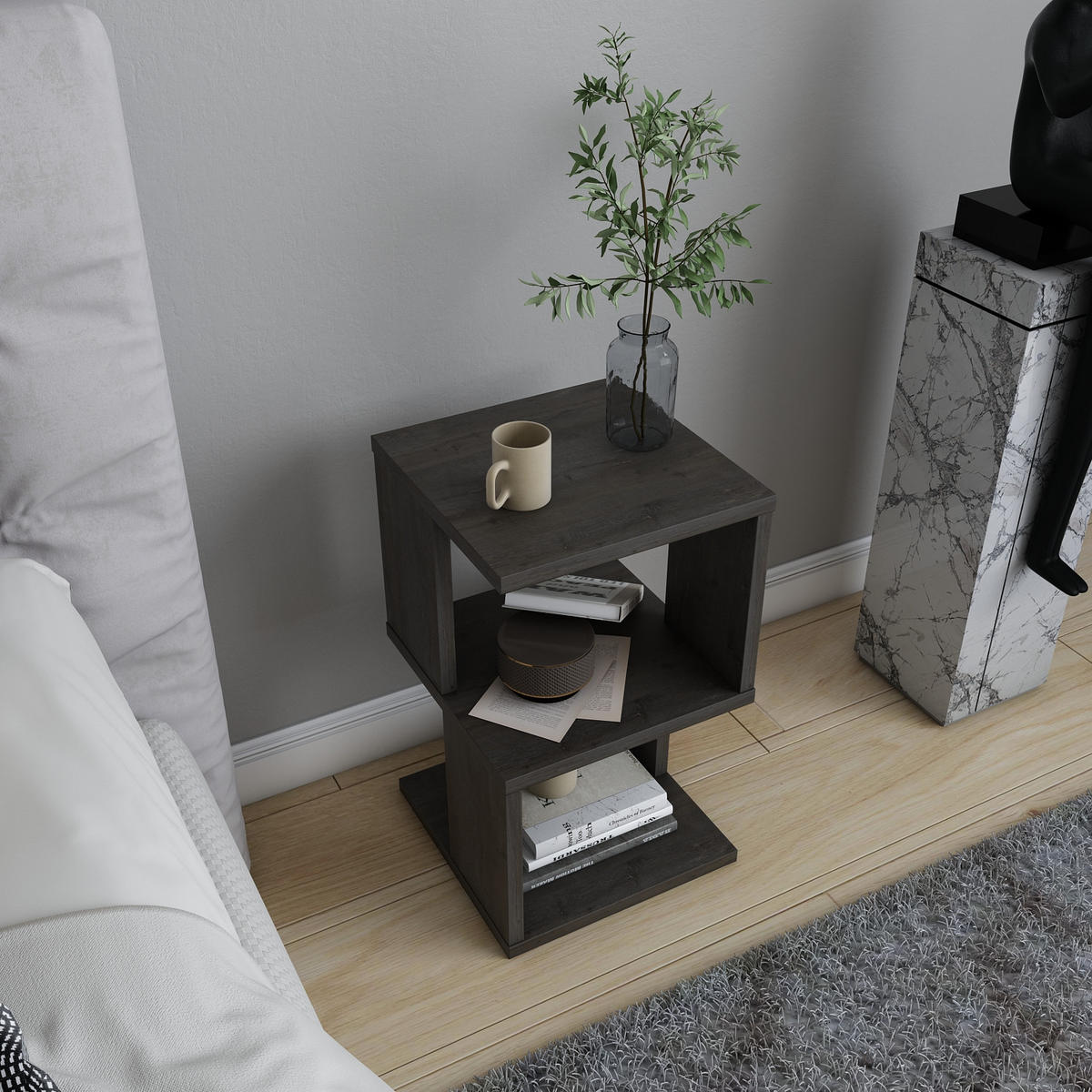 NACHTTISCH Carter Wenge - Dunkelbraun, Holzwerkstoff (29.5/49/29.5cm) - Decorotika