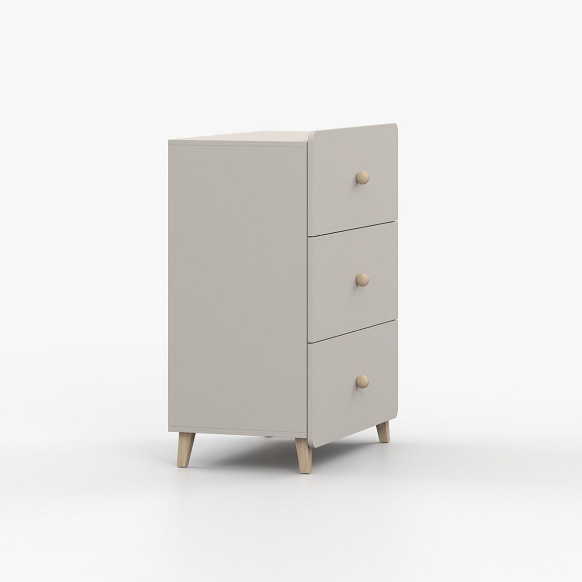 KOMMODE MARIO 3S 90 cm Kaschmir/Kaschmir, drei Schubladen, Holzgriffe - Kaschmir, Holzwerkstoff (80/99/40cm) - imoebel24