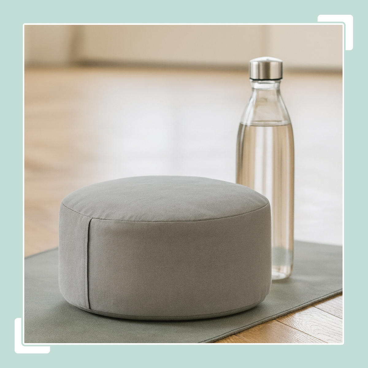 MEDITATIONSKISSEN - Grau, Naturmaterialen/Textil (33/33/13cm) - Relaxdays