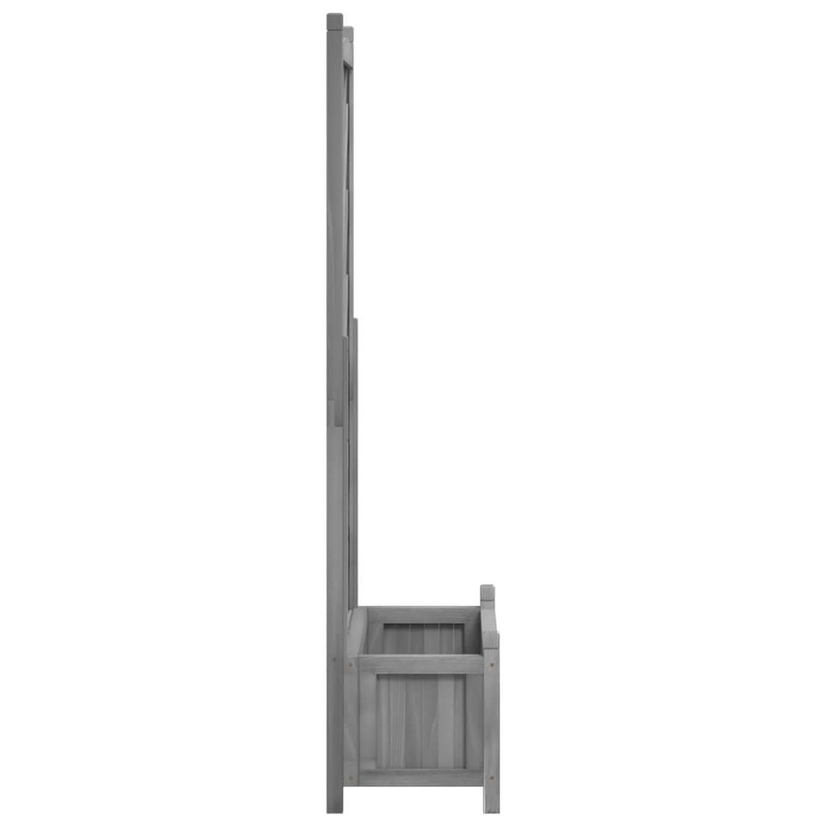 PFLANZKÜBEL Mit Spalier Grau Massivholz Tanne - Grau, Holz (75/150/35cm) - vidaXL
