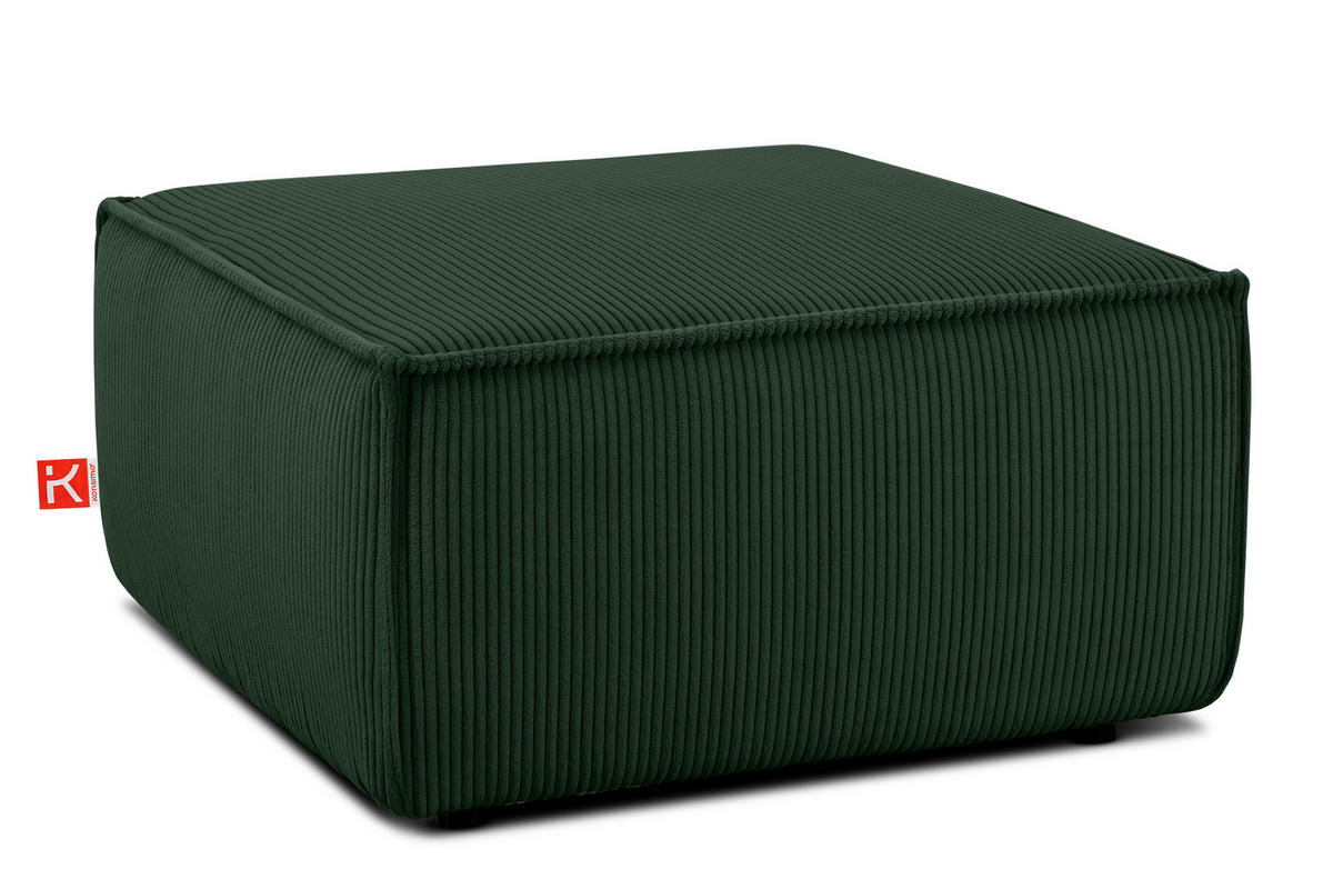 SITZPOUF NAPI gefederte Sitzfläche, dunkelgrün - Dunkelgrün/Schwarz, Textil (83/45/83cm) - KONSIMO®