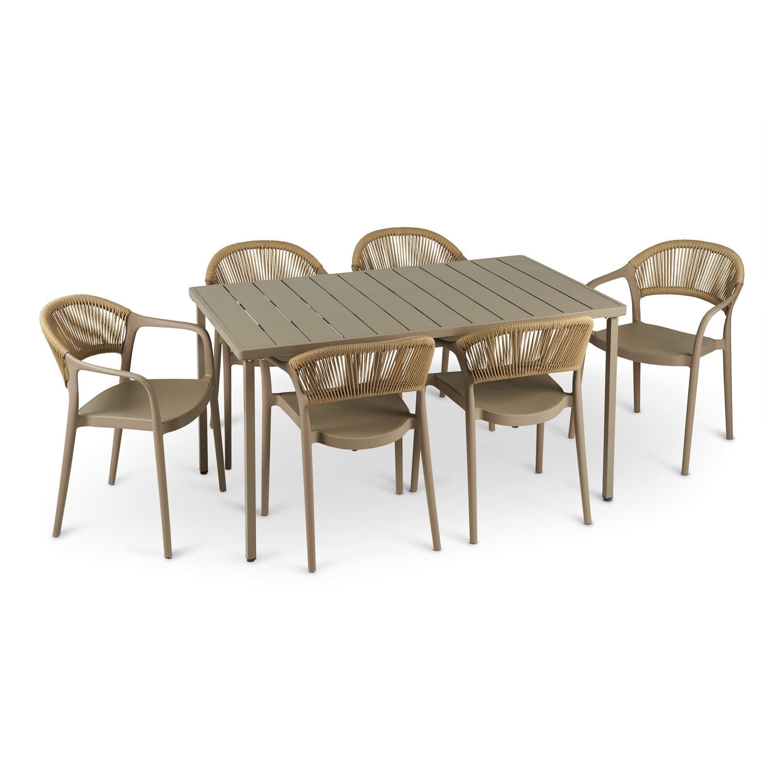 GARTENMÖBEL SET NARCISO - Champagner, Metall - IDIMEX